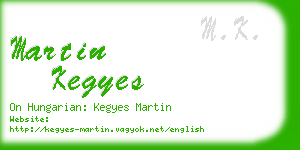 martin kegyes business card